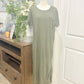 Womens Mudpie Green  Tshirt Midi Dress Large EUC