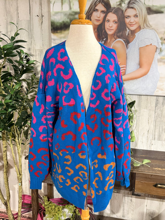Womens Jodifl Leopard Cardigan Small EUC