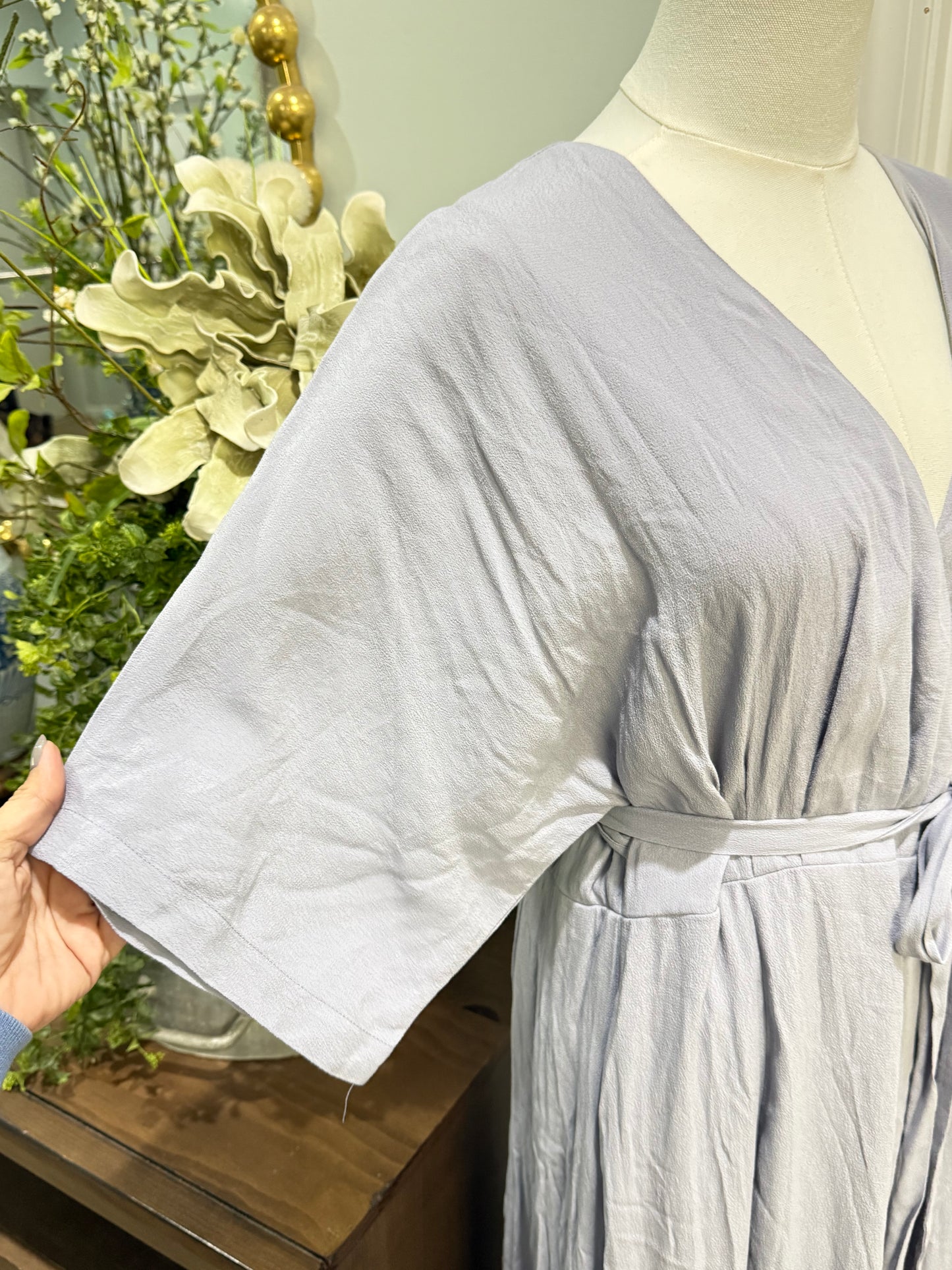 Womens In Bloom Lavender Maxi Wrap Dress Large EUC