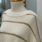 Womens Fuzzy White & Gold Sweater Large NWT $45