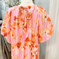 Womens Easel Floral Blouse 1X EUC