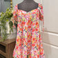 Womens Floral Smocked Dress XL