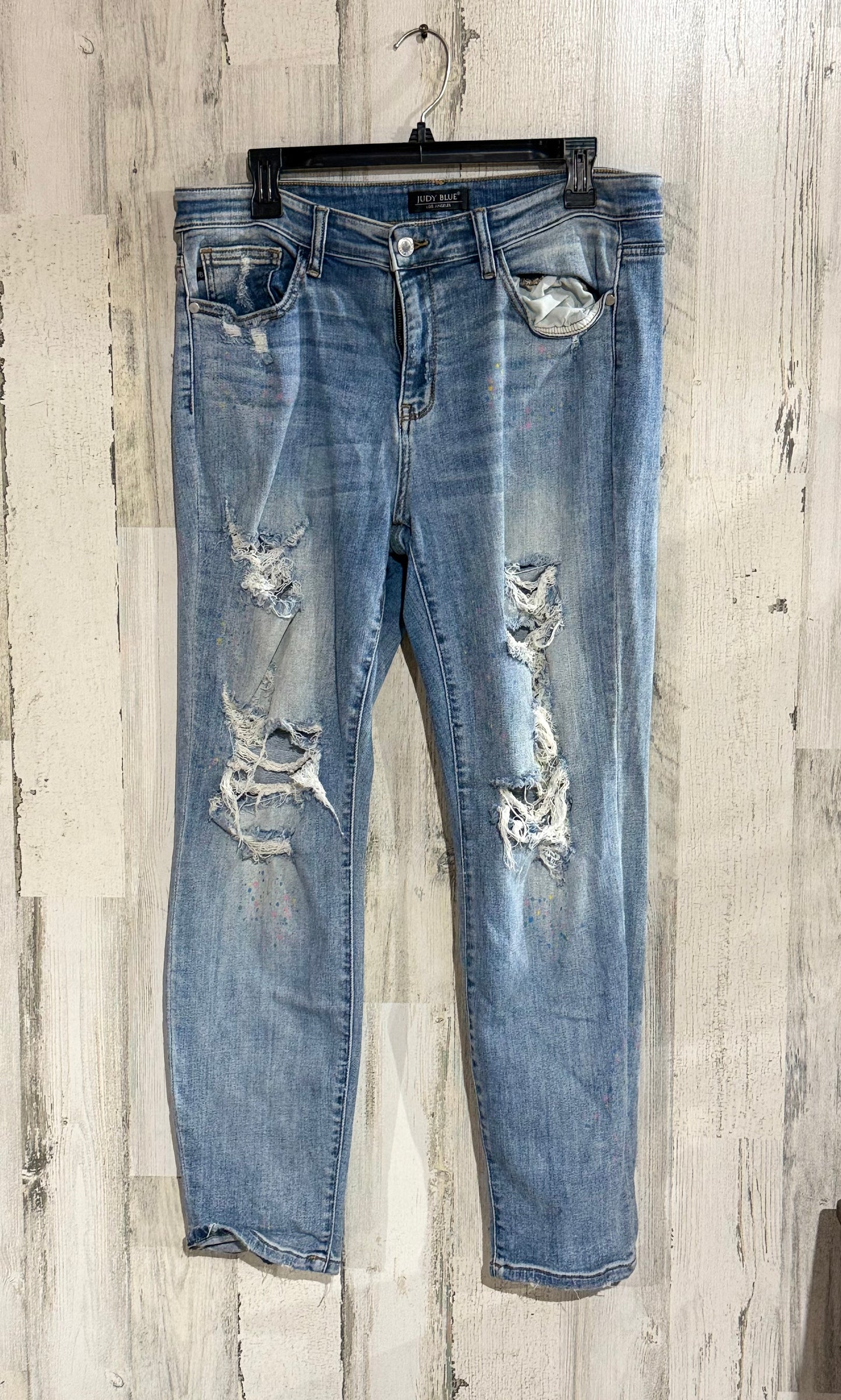 Womens Splatter Paint Judy Blue Jeans Size 15