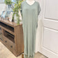 Womens Green Tshirt Maxi Dress Small OVERSIZED