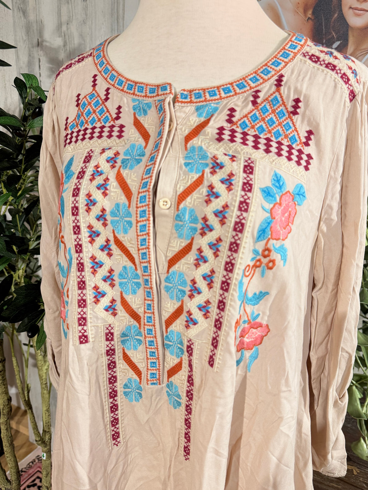 Womens Andree Embroidered Tunic Size Small EUC