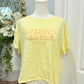 Womens Yellow American Eagle Cropped Tshirt Size XL EUC