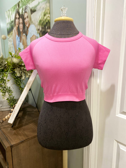 Womens Pink Crop Top Small