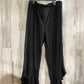 Womens Black Ruffle Trim Flares 2x