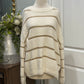 Womens Fuzzy White & Gold Sweater Large NWT $45