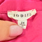 Womens Pink Jodifl Satin Blouse 2X EUC