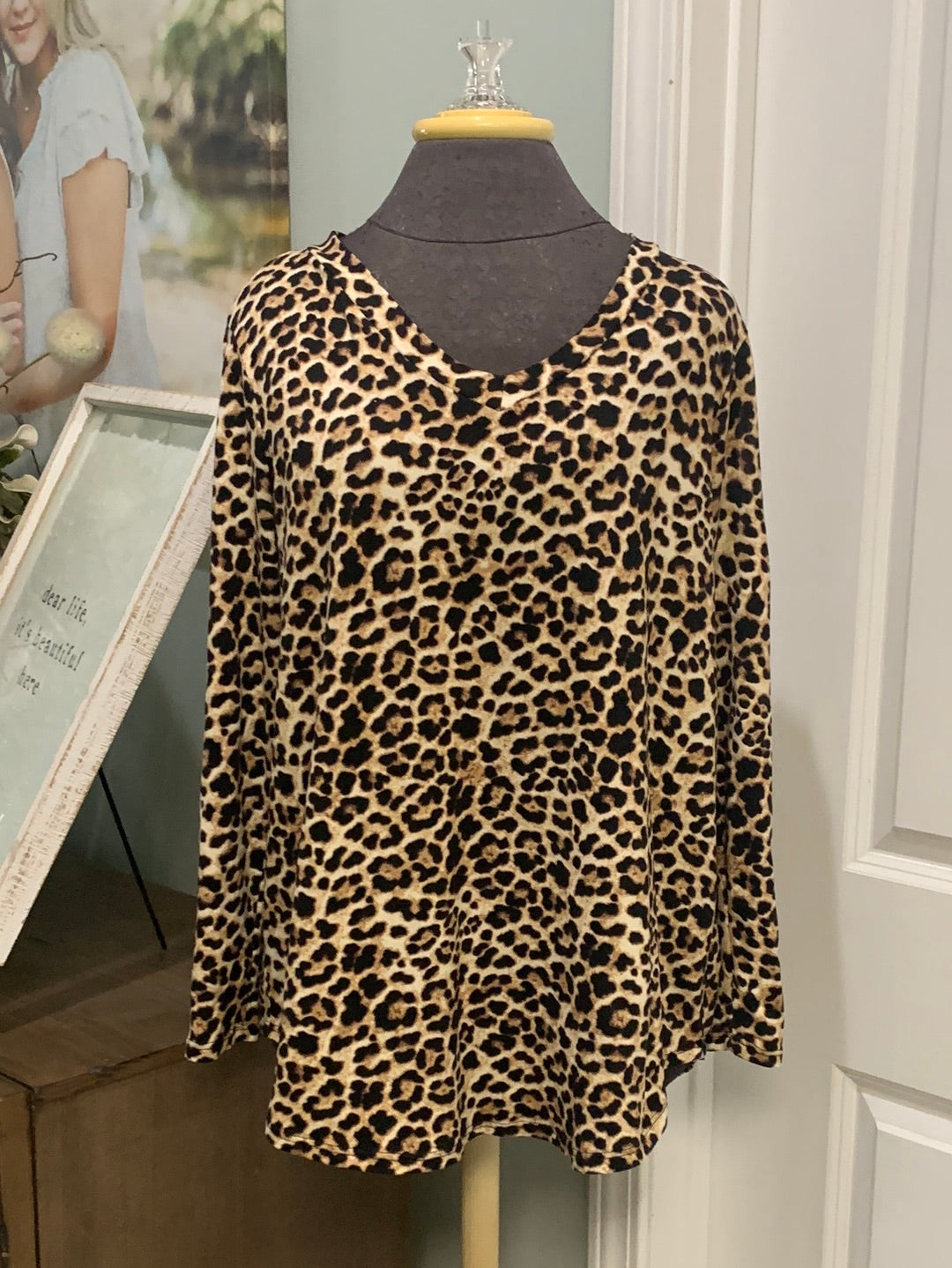 Womens Reborn J Leopard Blouse Size Medium