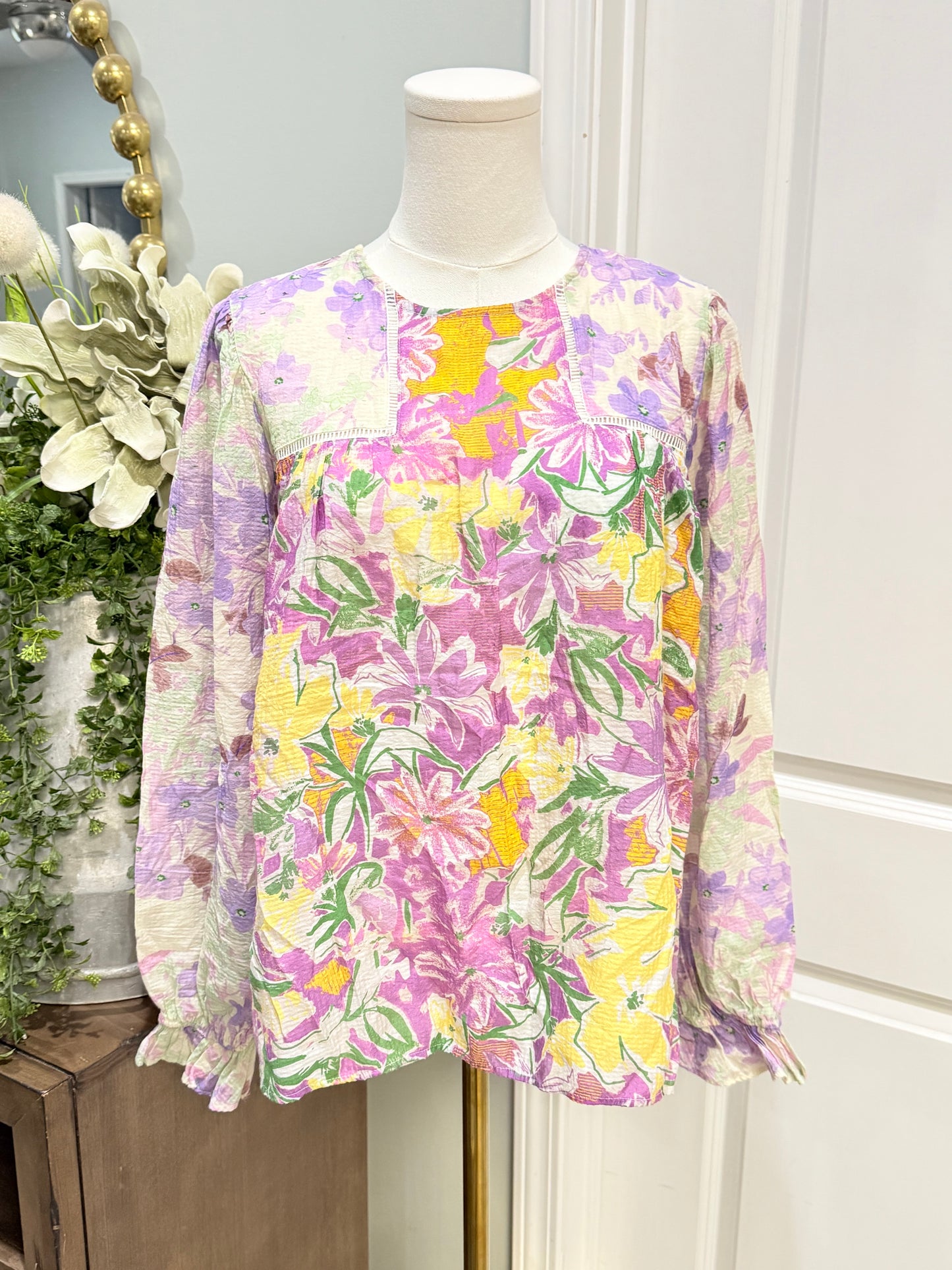 Womens Fate Floral Blouse Medium EUC