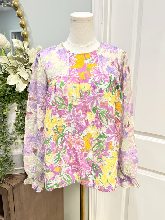 Womens Fate Floral Blouse Medium EUC