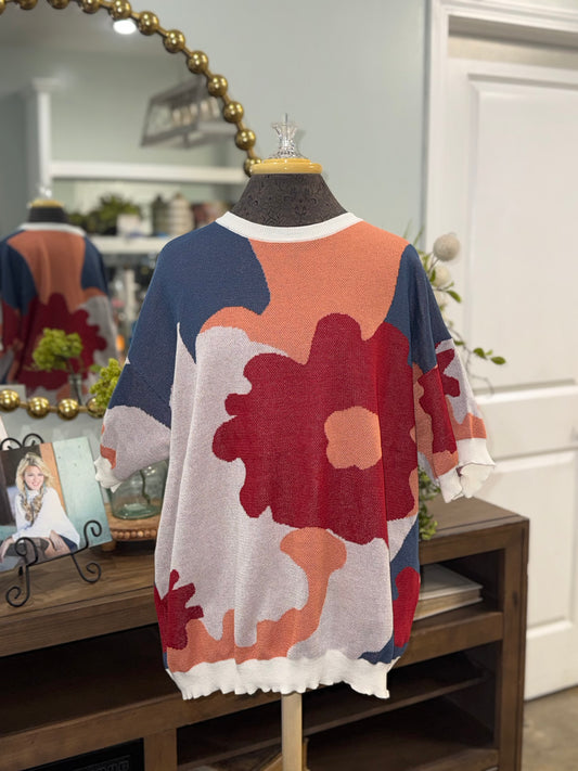 Womens Daisy Short Sleeve Sweater 3XL