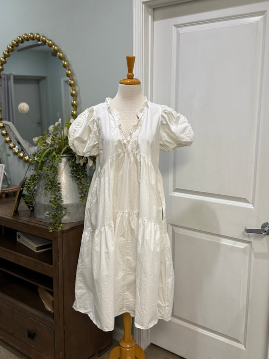 Womens Mable White Dress Size Large