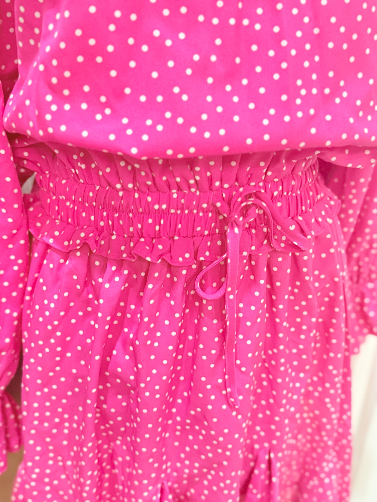 Womens Pink Polka Dot Midi Dress 1X EUC