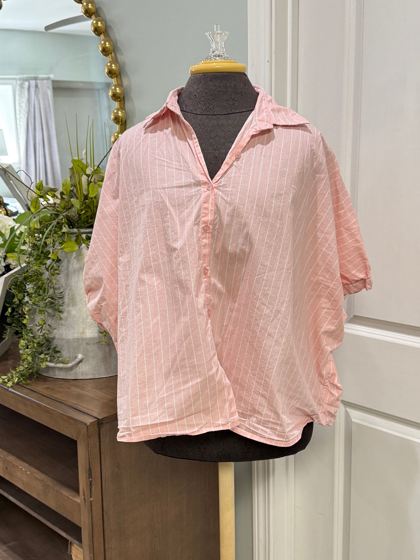 Womens BiBi Button Down Blouse Large EUC