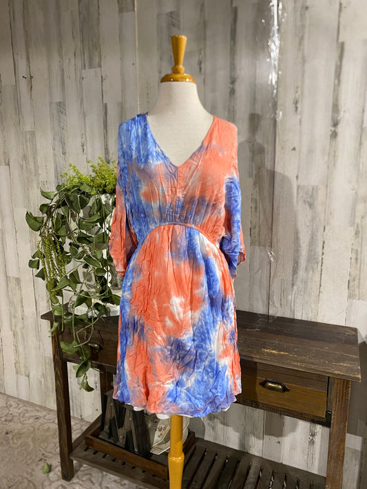 Womens Staccato Tie Dyed Dress Sz Large