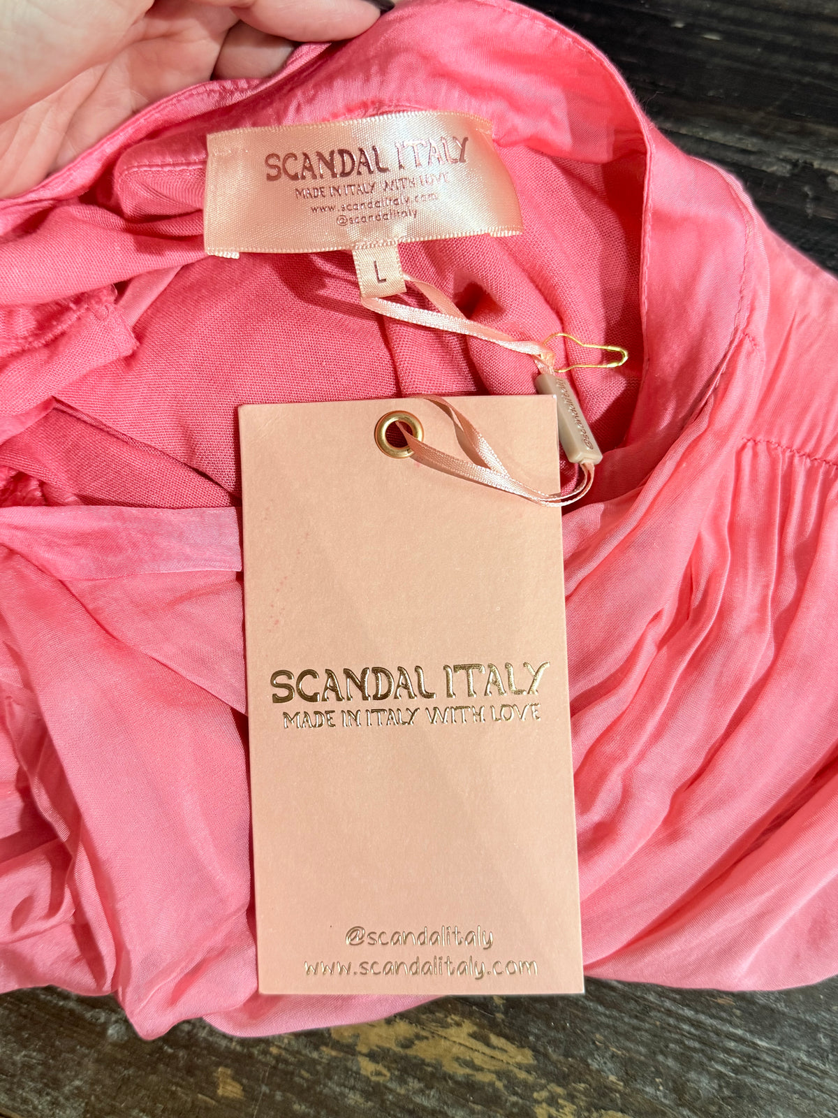Womens Scandal Italy Silk Maxi Dress Large NWT