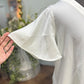 Womens White Satin Blouse Medium EUC