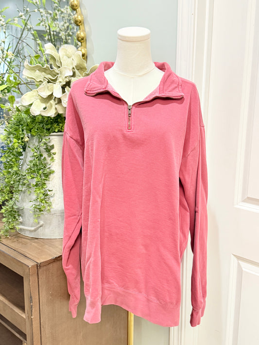 Womens Comfort Colors 1/4 Zip Pullover XL EUC