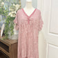 Womens Umgee Mauve Leopard Midi Dress Large EUC