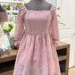 Womens Mauve Smocked Dress Large EUC