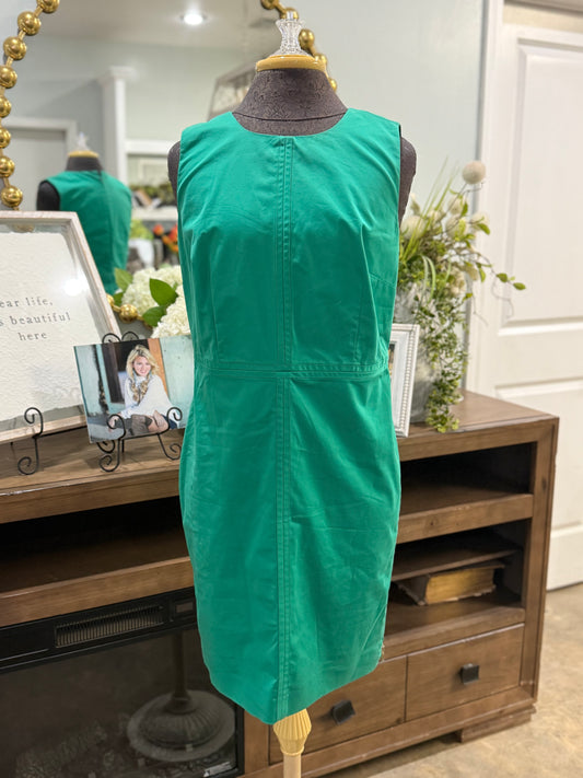 Womens Ann Taylor Green Dress 10P EUC