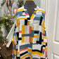 Womens Multi Colored Cold Shoulder Top Xlarge