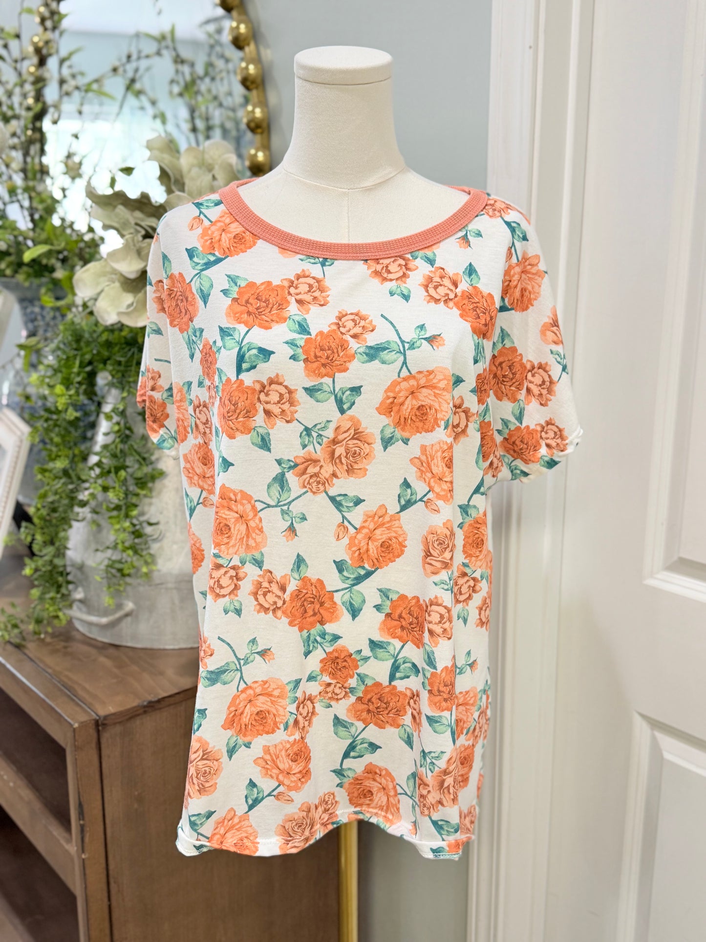 Womens BiBi Floral Blouse Medium EUC