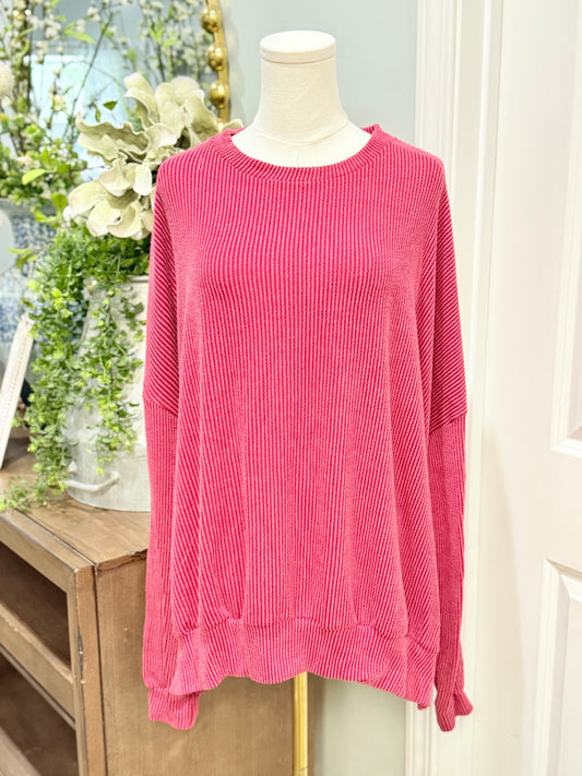 Womens Maroon Ribbed Pullover XL EUC