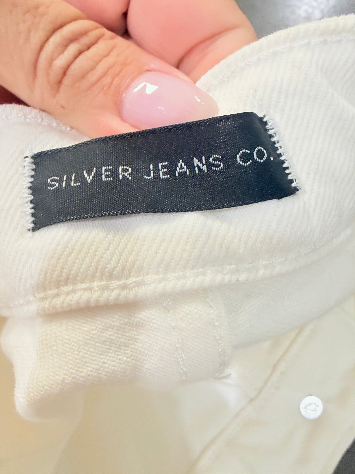 Womens White Silver Jeans Size 32