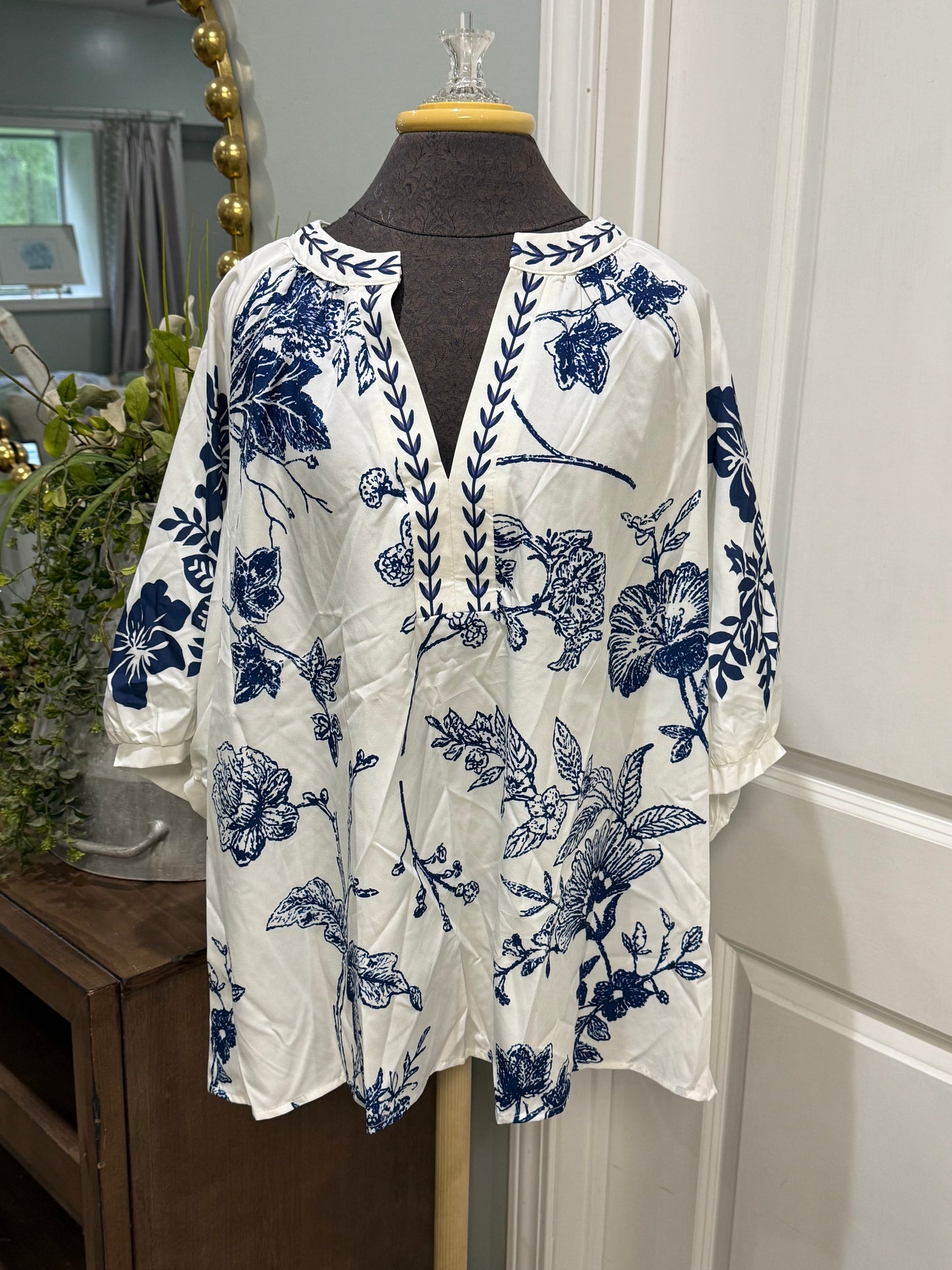 Womens Floral Printed Blouse 2XL EUC