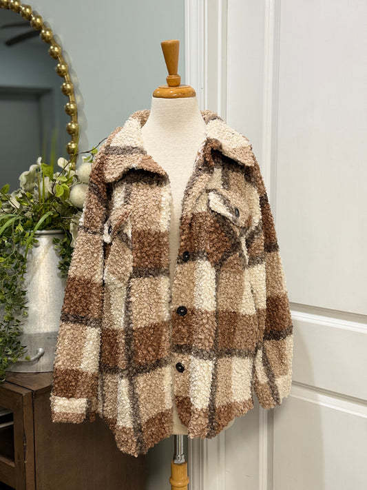 Womens Zenana Fuzzy Jacket Size Medium