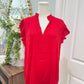 Womens Gap Red Satin Flutter Sleeve Blouse XL NWT