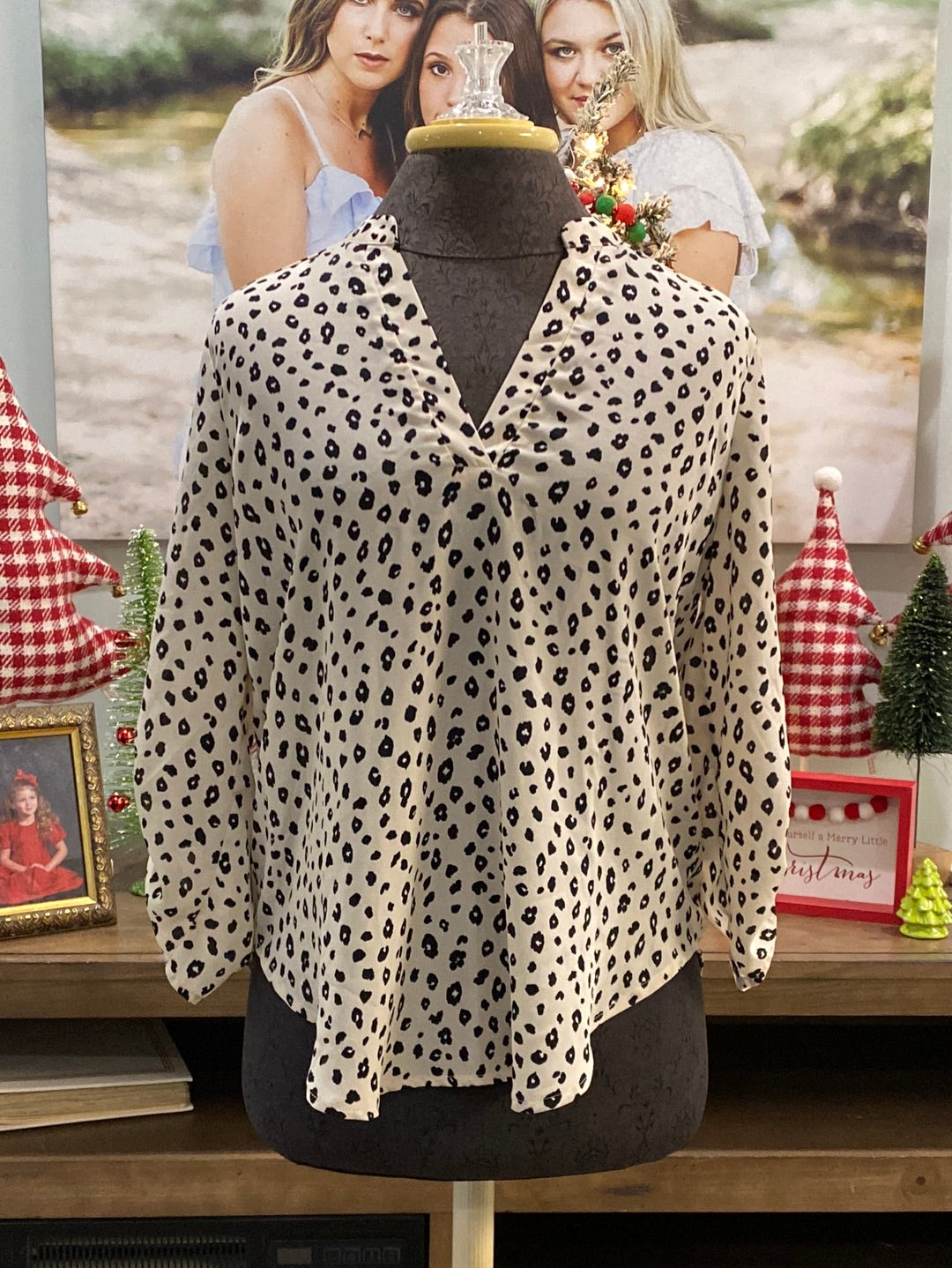 Womens Lush Leopard Blouse Size Small