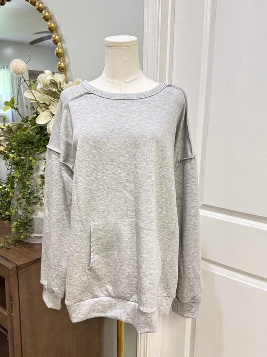 Womens Heimish Grey Sweatshirt 1X EUC