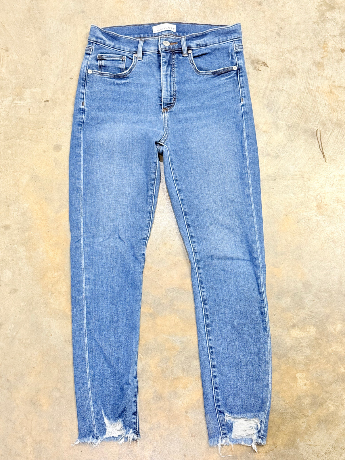 Womens Loft Dark Denim Skinny Jeans Size 4 EUC