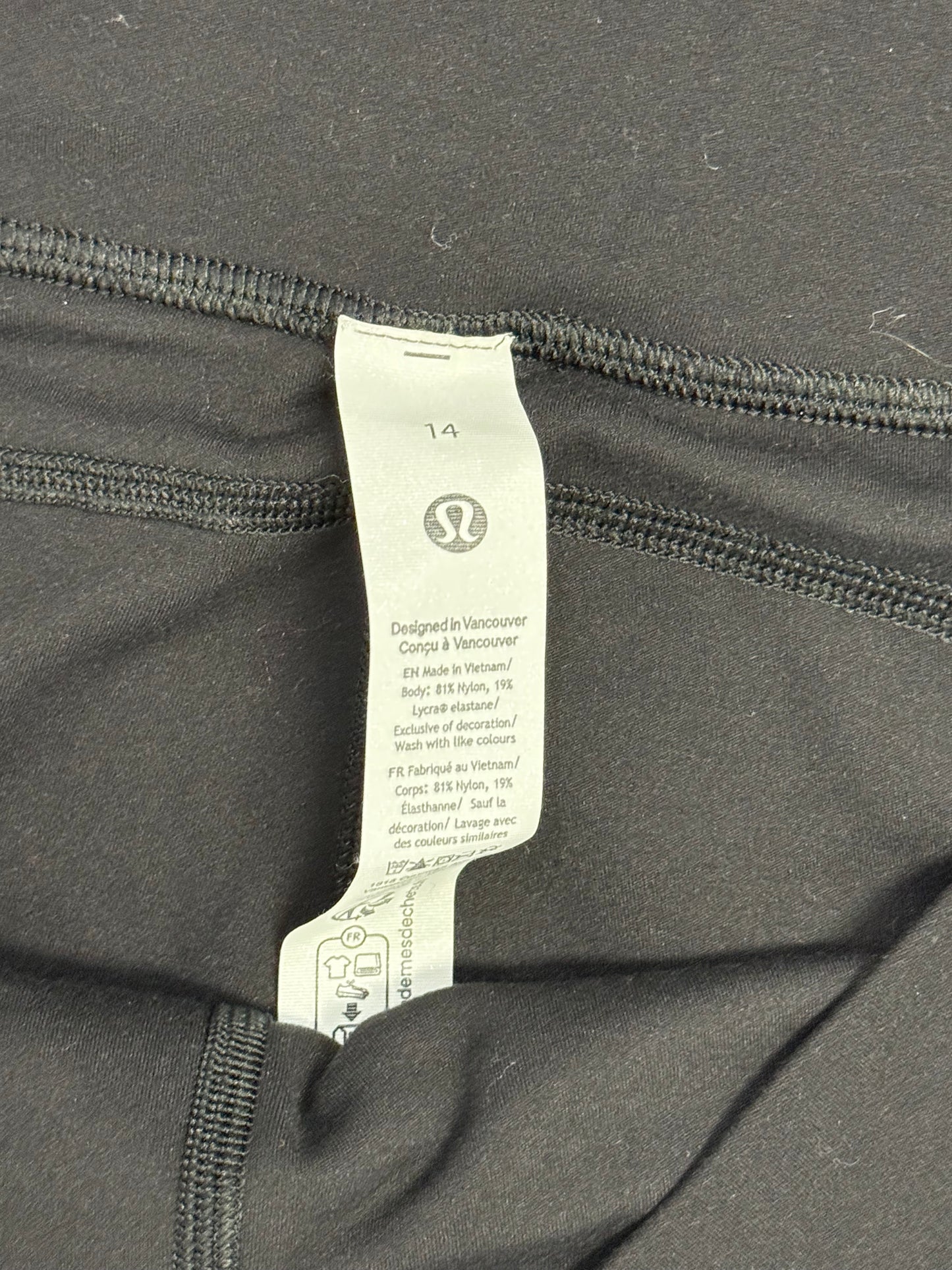 Womens Black Lululemon Flare Leggings Size 14 EUC