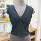 Womens Just Polly Sexy Black Lace Blouse Size XL EUC