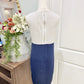 Womens Navy & White Knee Length Hamptons Dress Large EUC