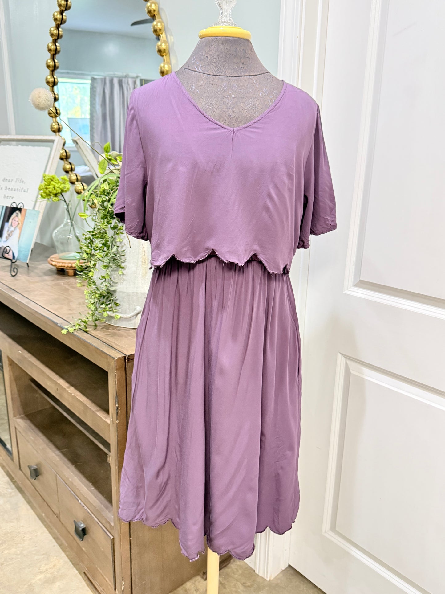 Womens Piper & Scoot Plum Dress Large EUC
