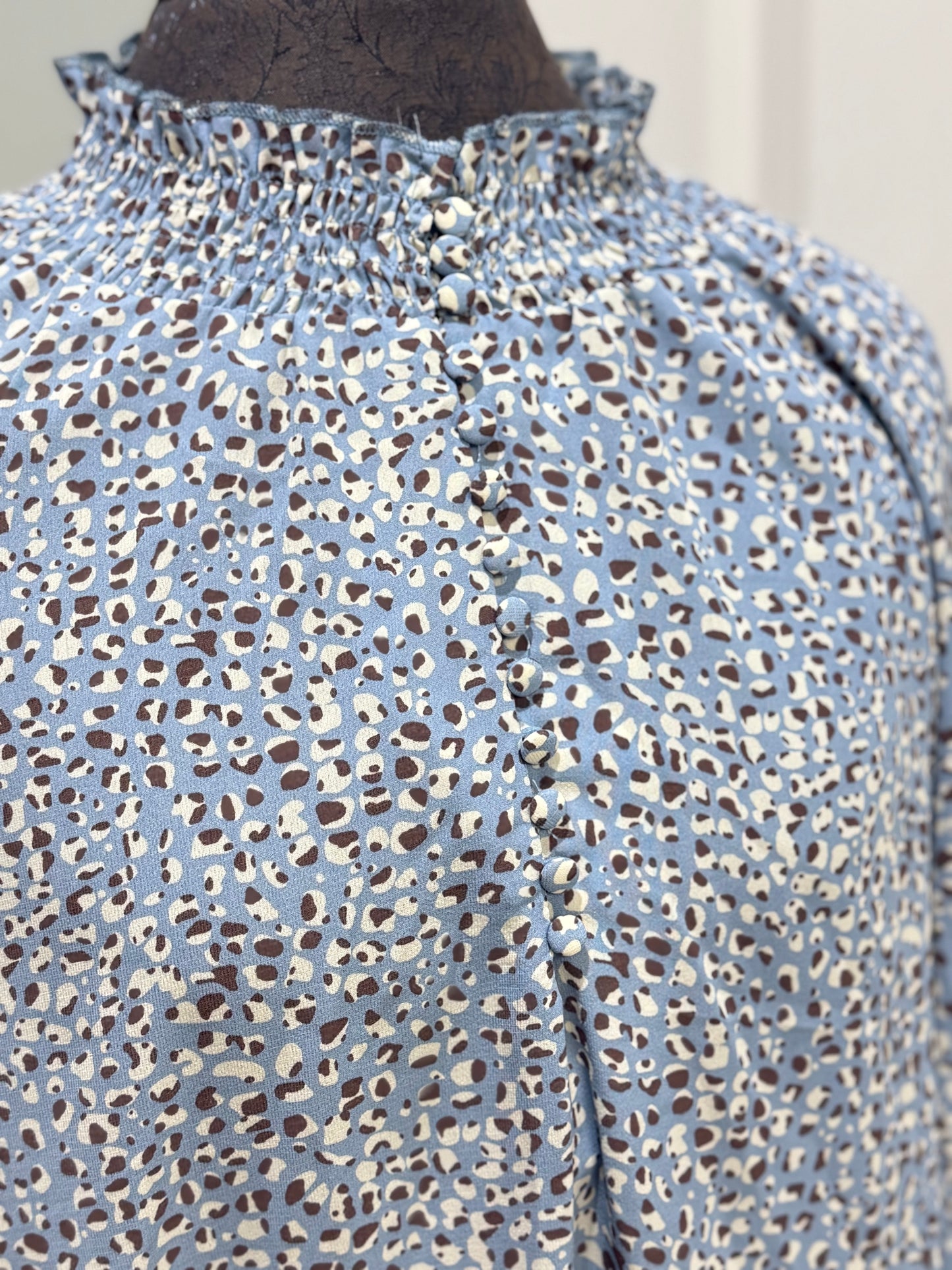 Womens Vine & Love Leopard Blouse Large