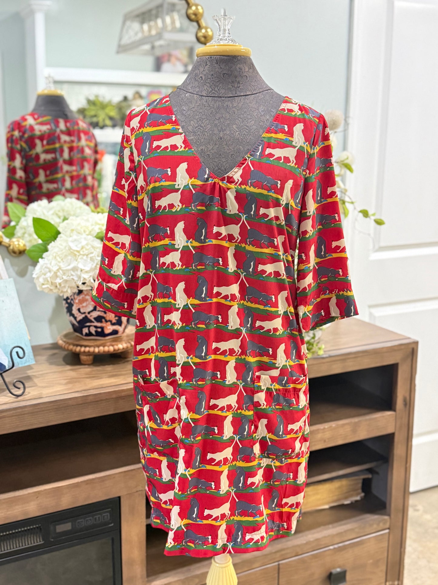 Womens Ezra Printed Dress Medium EUC