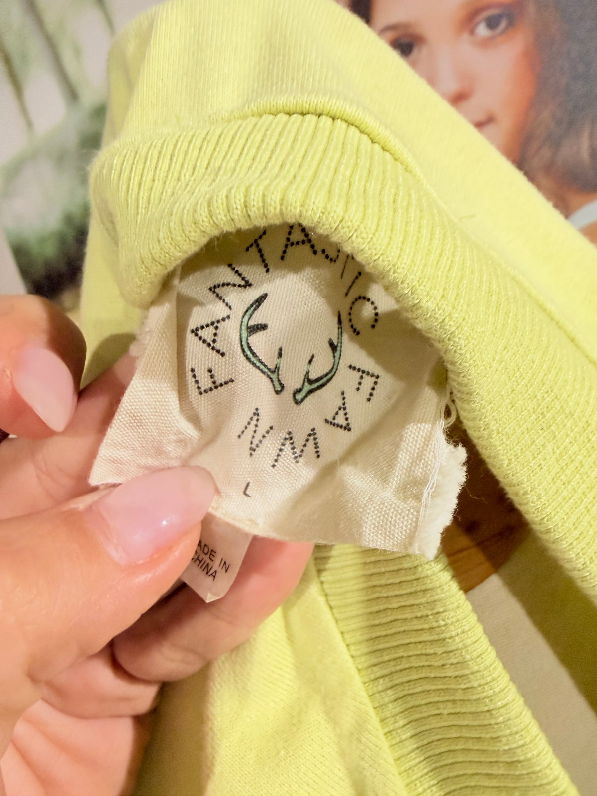 Womens Smile Puff Letters Sweatshirt Large EUC