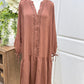 Womens Rokoko Brown Ruffle Dress 1X NWT