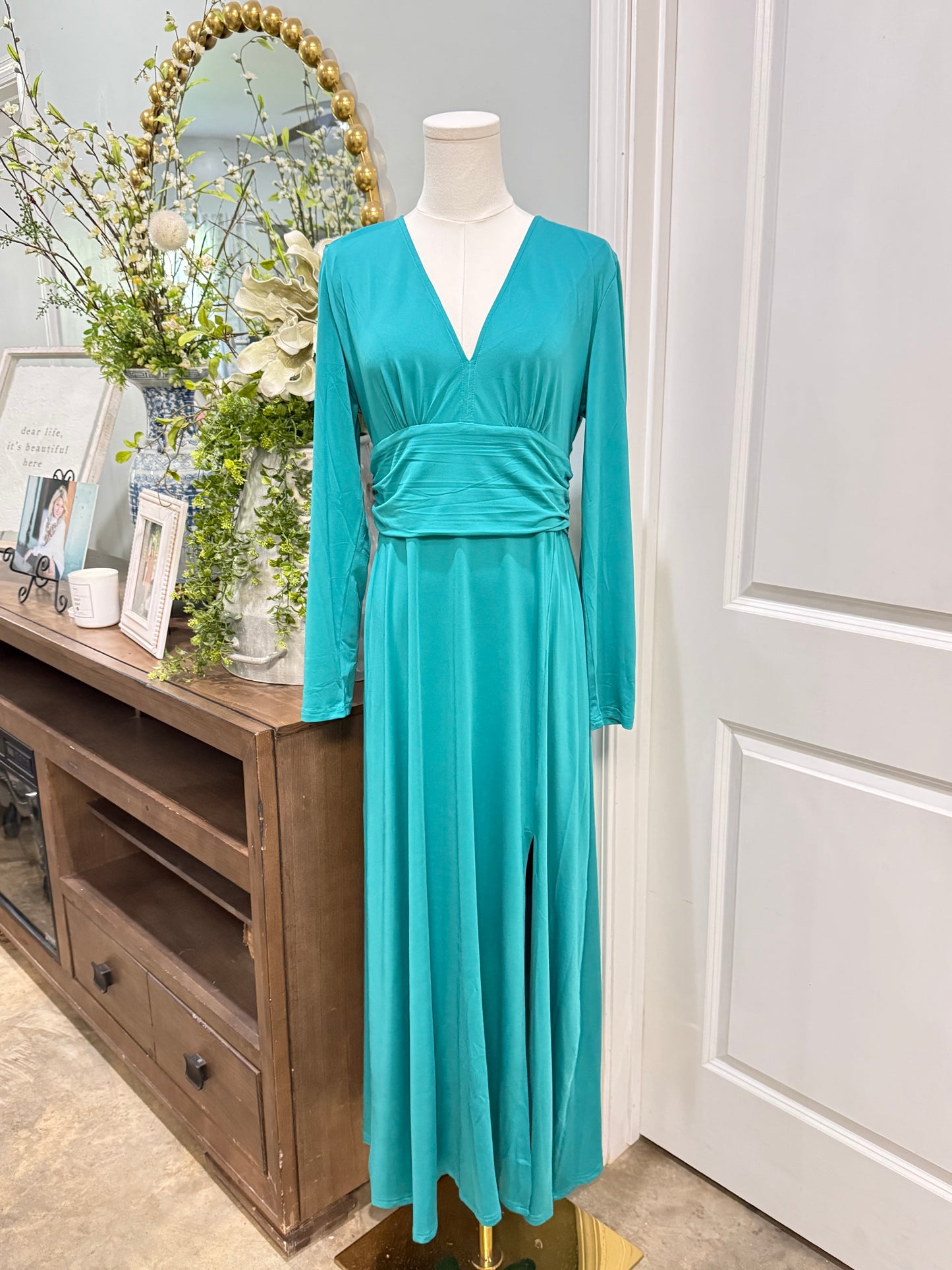 Womens Anrabess Green Maxi Dress Large NWT