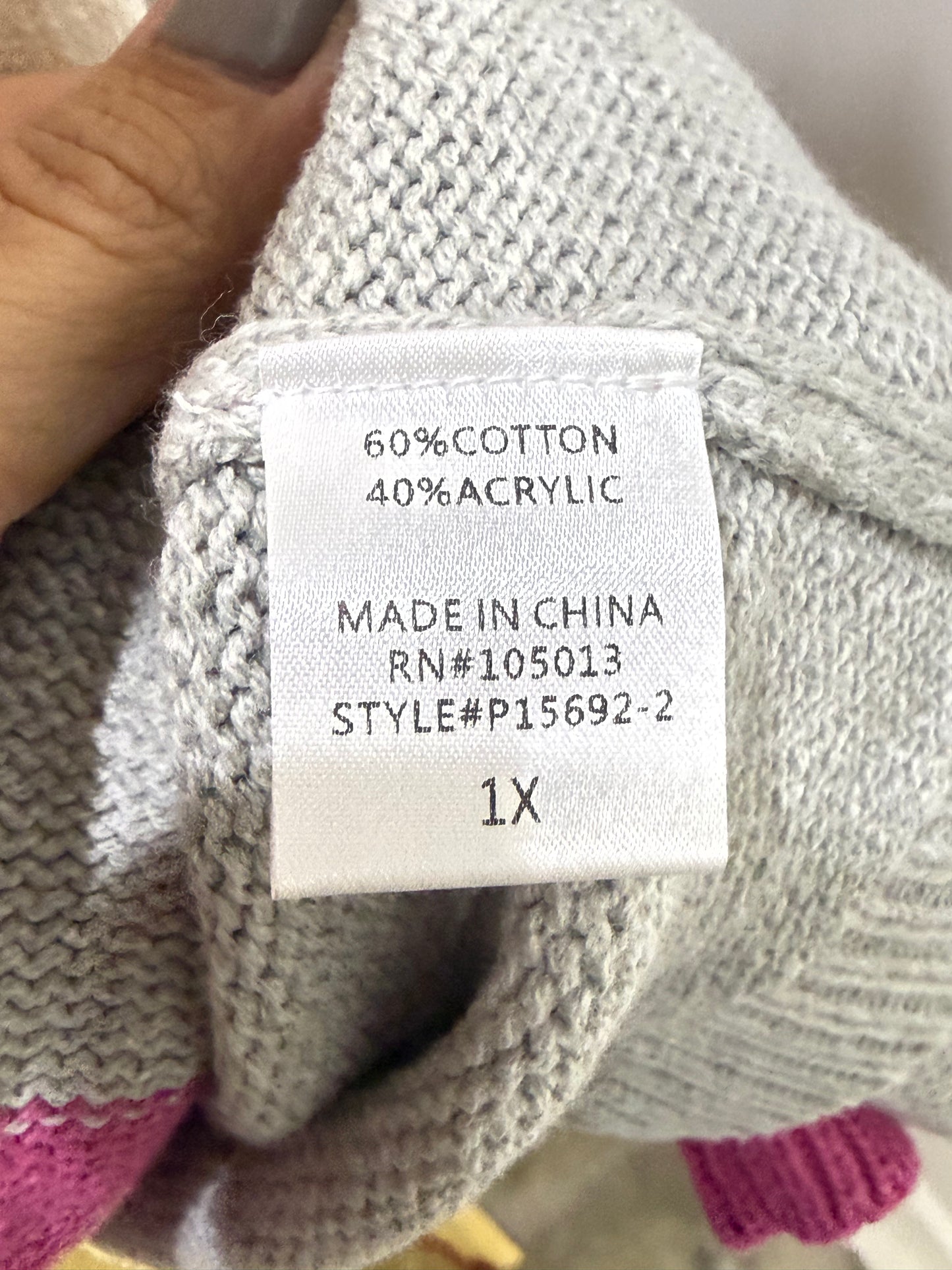 Womens Andree Pink Strip Knit Cardigan 1X NWT