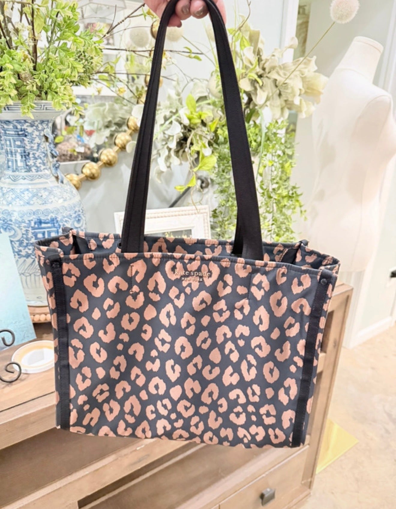 Kate Spade Leopard Nylon Tote EUC