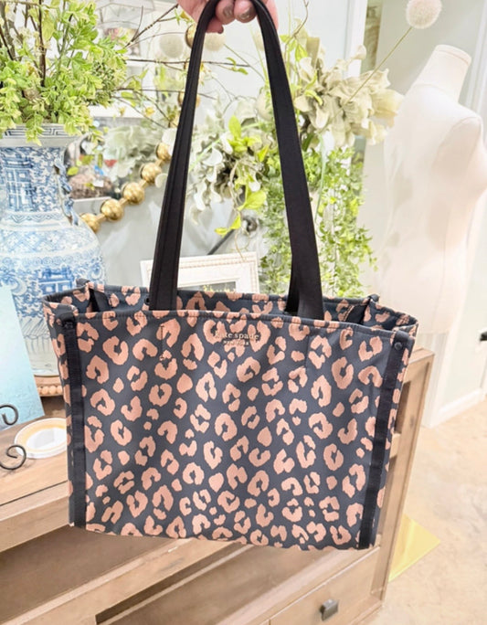 Kate Spade Leopard Nylon Tote EUC
